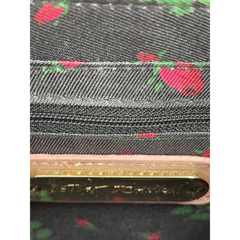 Betsey Johnson Pink Purse Bag Top Handle Strap Pink Bow - Picture 11 of 14